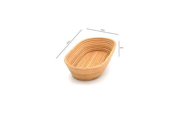 Koszyk rattanowy 2 kg podłużny owalny 32x19x8 cm do rozrostu / garowania chleba